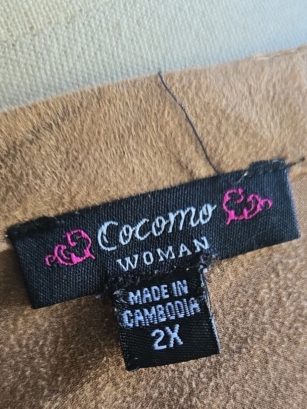 Cocomo Tan Faux Suede Tunic Size 2X - Picture 8 of 9
